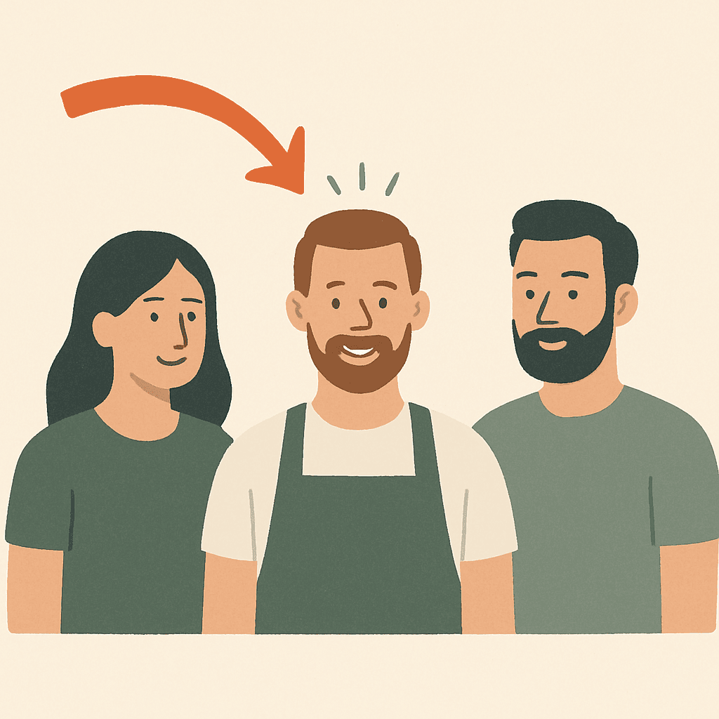 Un commerçant accueille de nouveaux clients référés