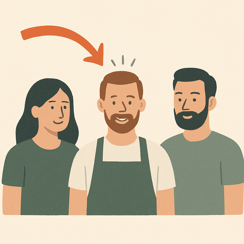 Un commerçant accueille de nouveaux clients référés